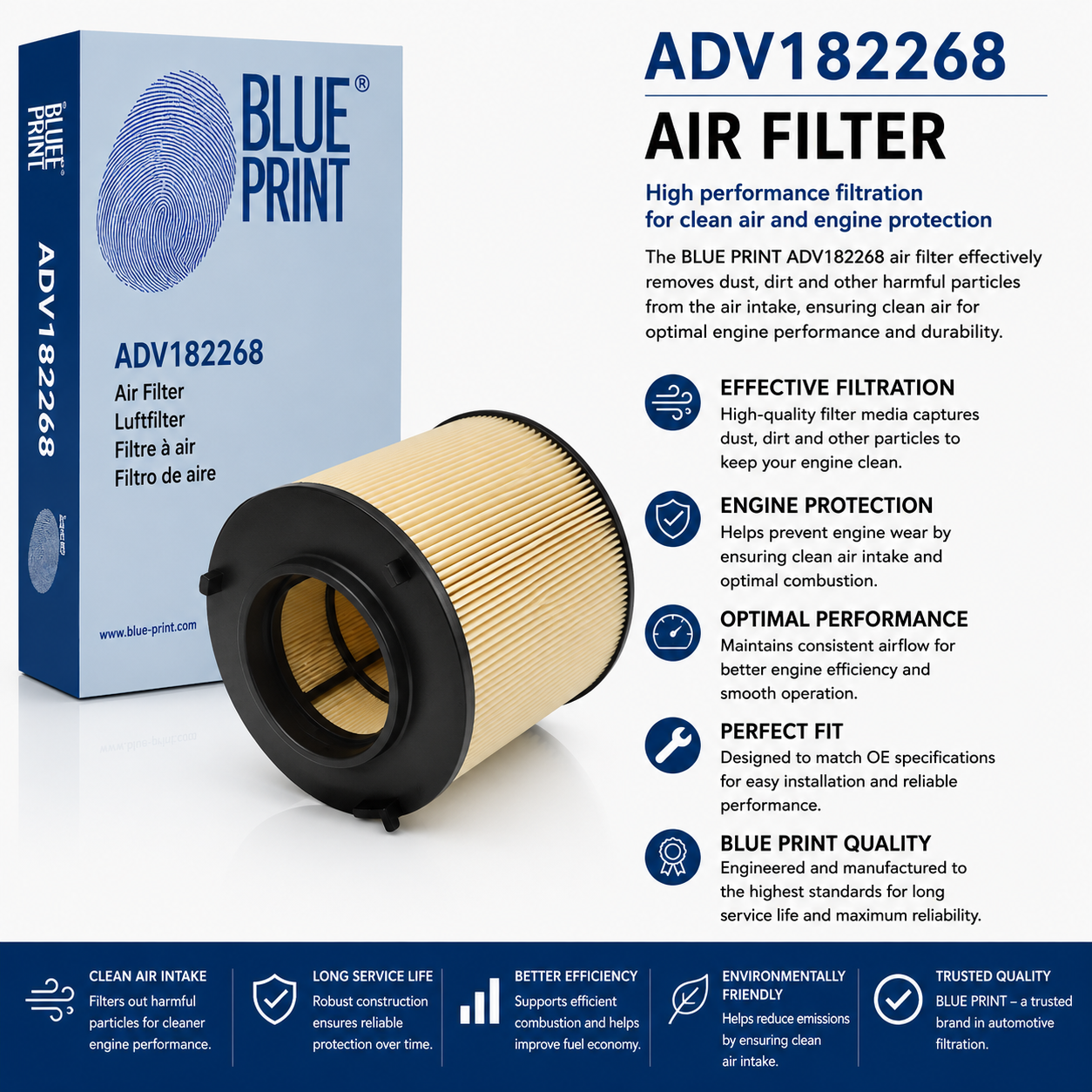 BLUE PRINT ADV182268 Filter, Air Filter