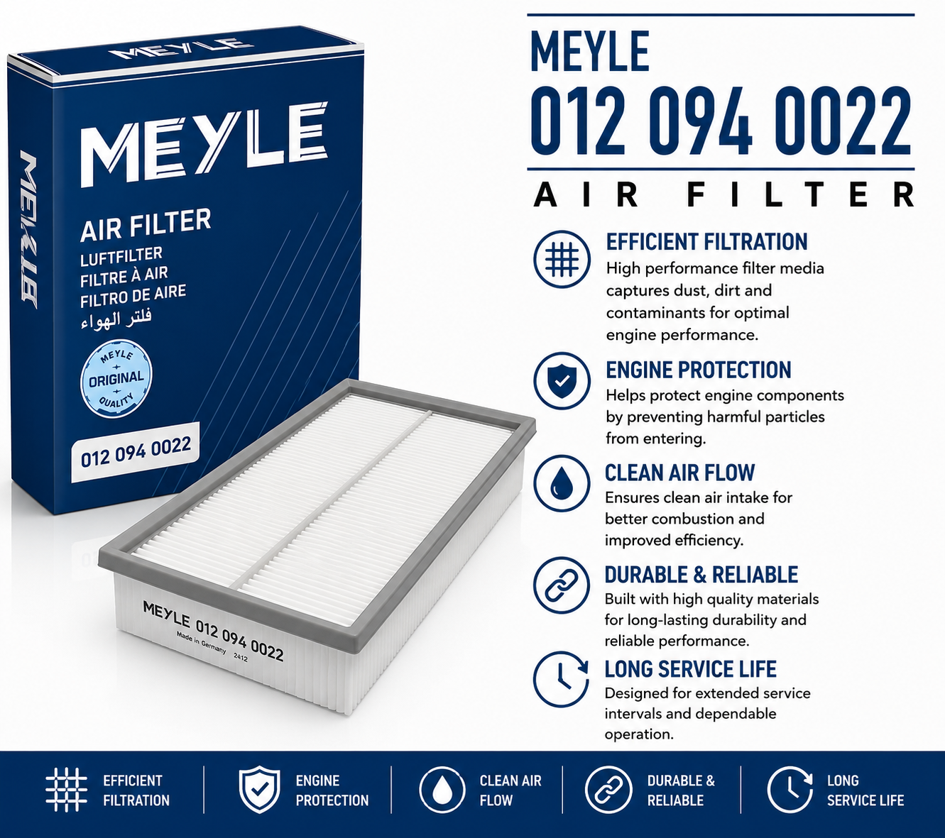 MEYLE 012 094 0022 Filter, Air Filter