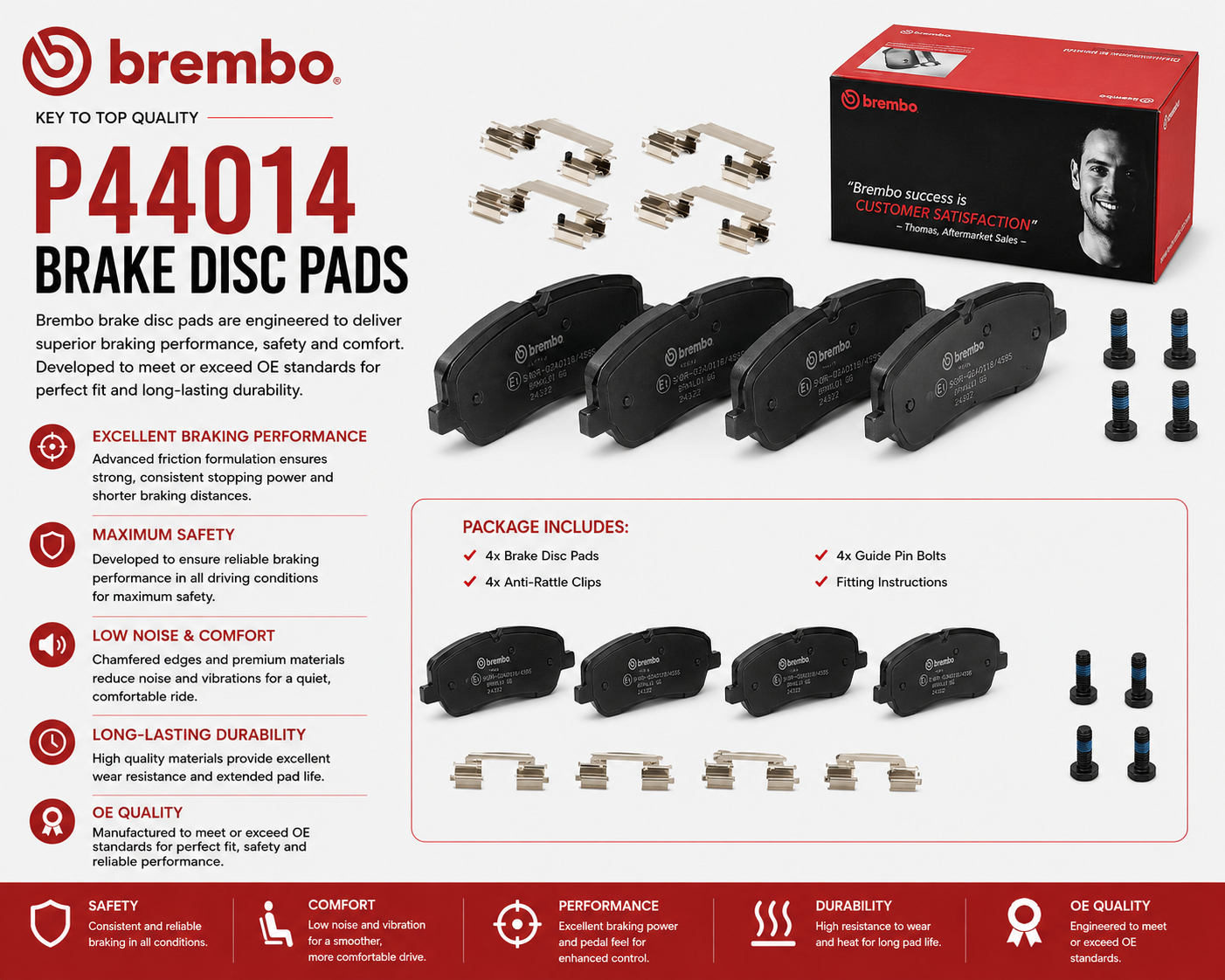 BREMBO P44014 Brakes, Brake Disk Pads