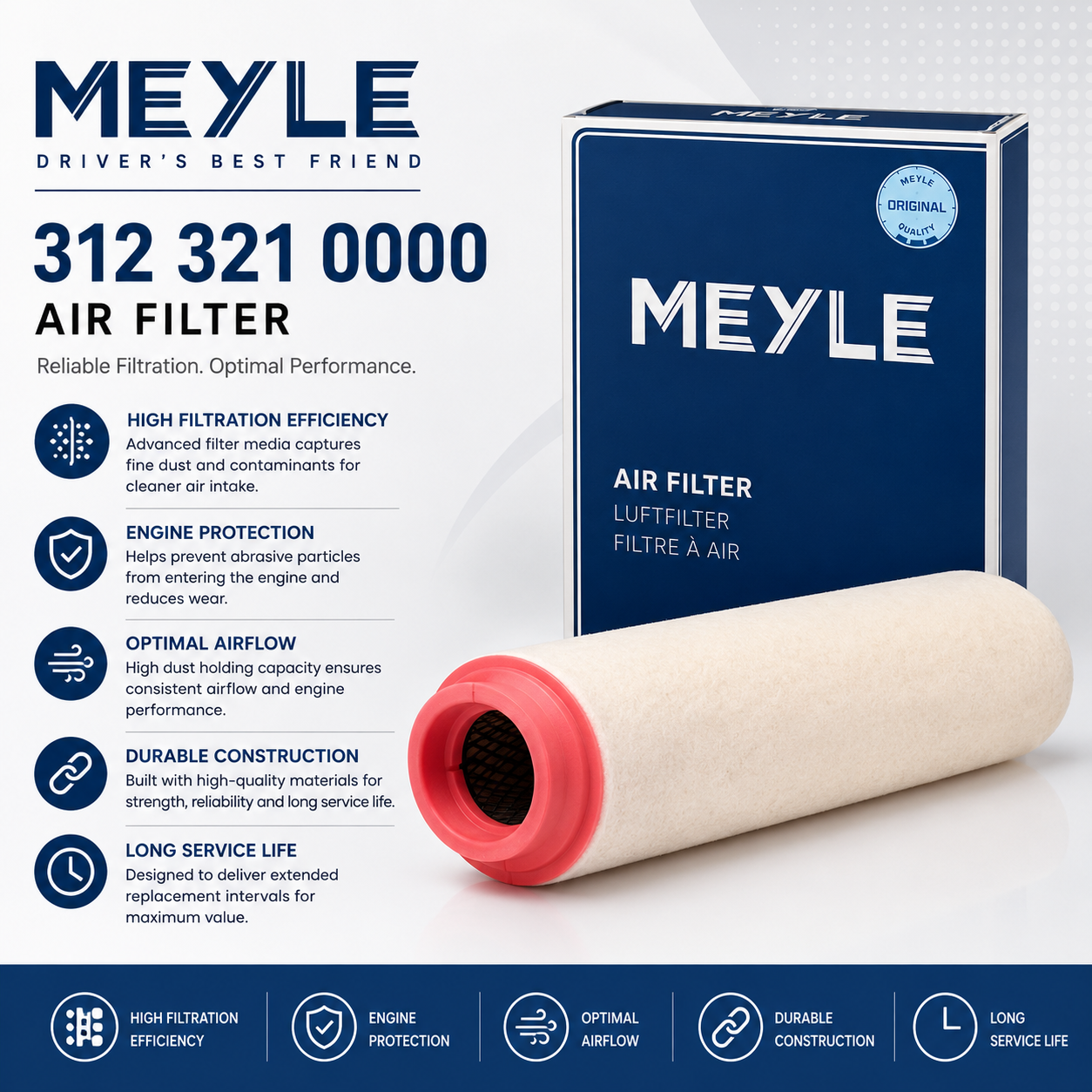 MEYLE 312 321 0000 Filter, Air Filter