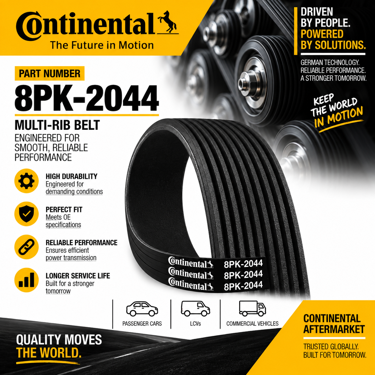 CONTINENTAL 8PK-2044 FAN BELT RIB