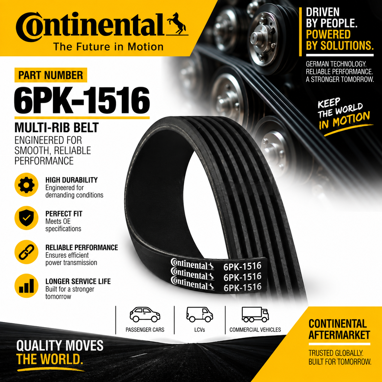 CONTINENTAL 6PK-1516 FAN BELT RIB