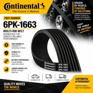 CONTINENTAL 6PK-1663 FAN BELT RIB