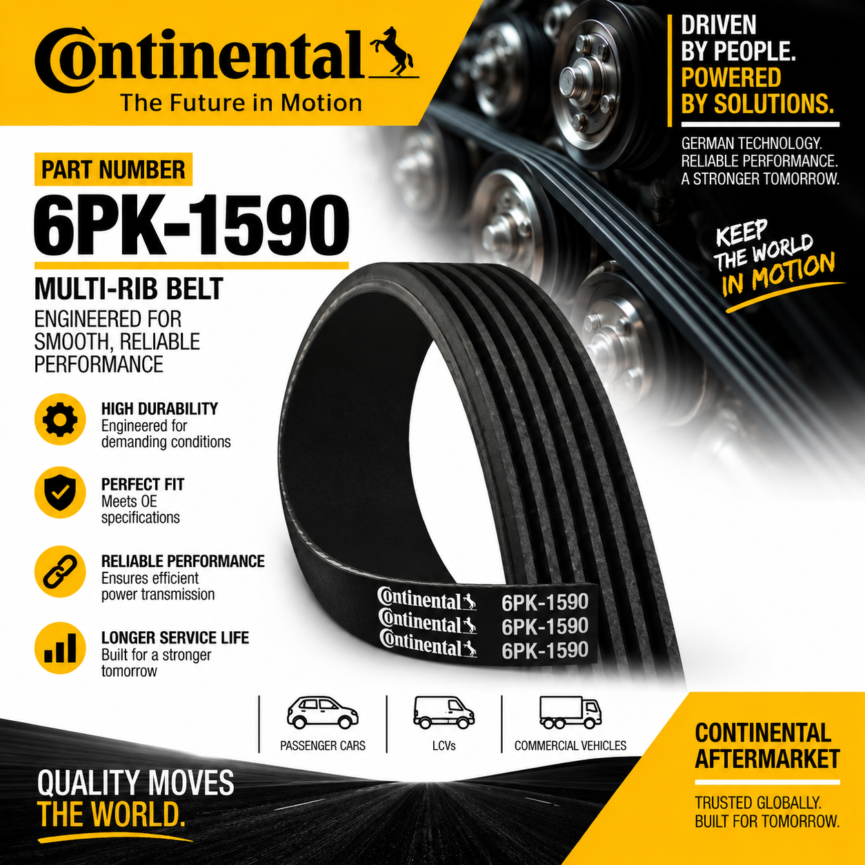 CONTINENTAL 6PK-1590 FAN BELT RIB