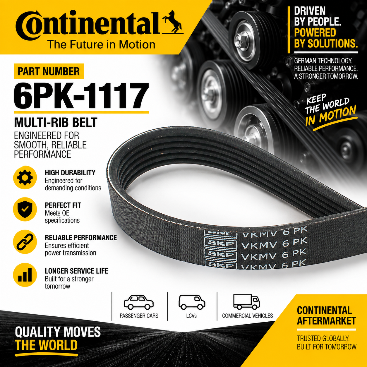 CONTINENTAL 6PK-1117 FAN BELT RIB