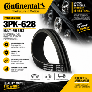 CONTINENTAL 3PK-628 FAN BELT RIB