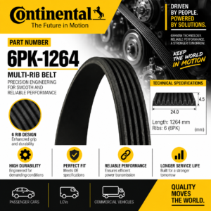 CONTINENTAL 6PK-1264 FAN BELT RIB