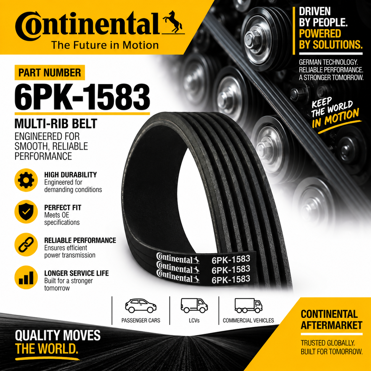 CONTINENTAL 6PK-1583 FAN BELT RIB